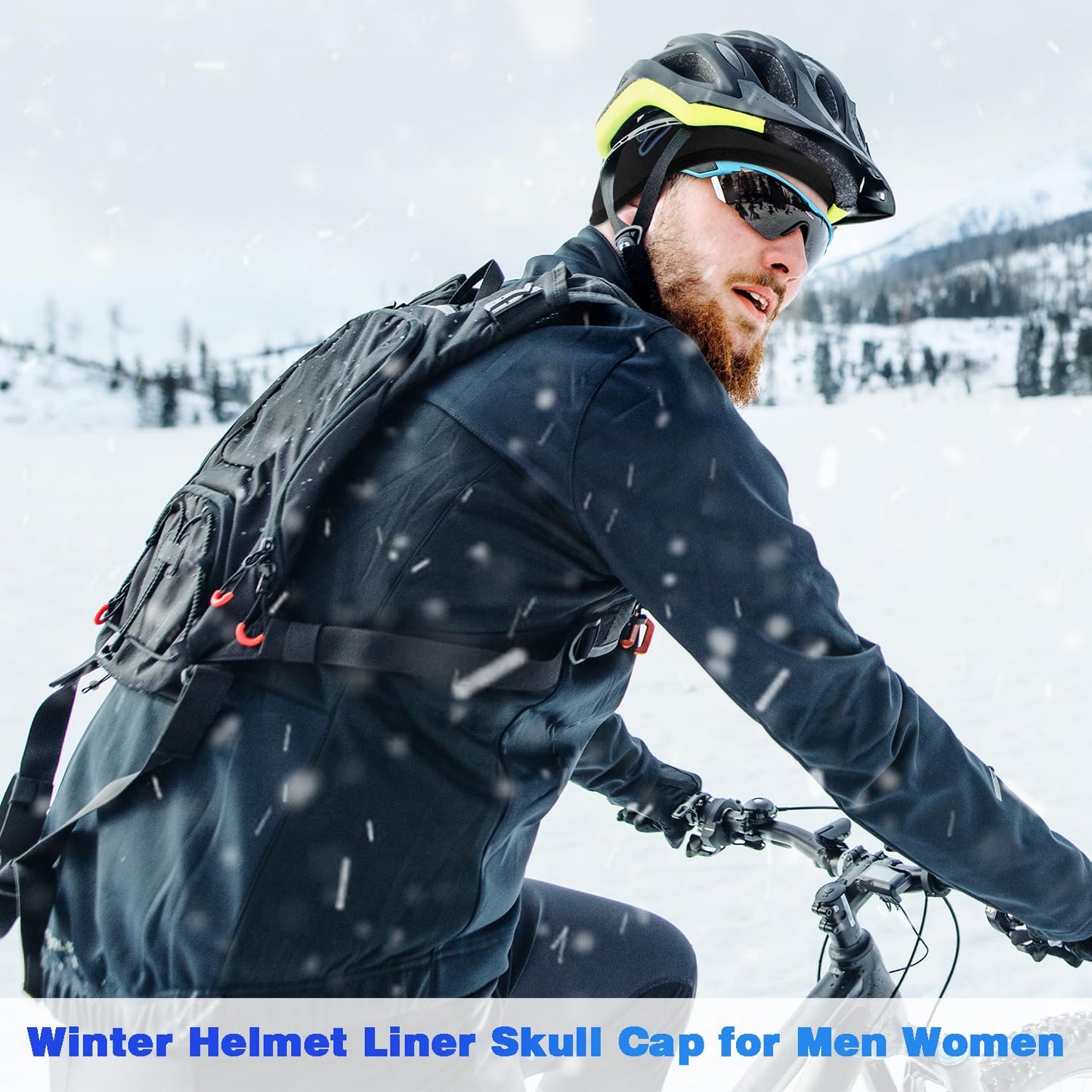 Seektop 2 Pack Winter Skull Cap Helmet Liner for Men, Cycling Running Sweat Wicking Skullcap Beanie, Fits Under Helmets