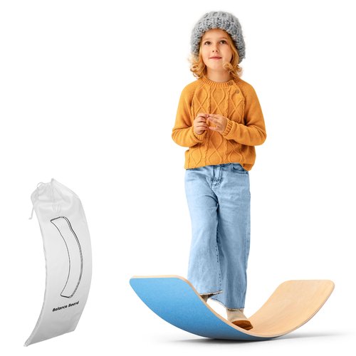 Ultimate Wooden Wobble Balance Board for Kids by bagacootha – Wooden Toddler Toys & Kids Rocker for Endless Play & Imagination | 32" Wobble Balance Board with Felt Base.