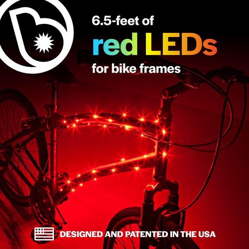 CosmicBrightz LED Bike Frame Rope Light - 6.5ft Battery-Powered String Light for Kids & Adults