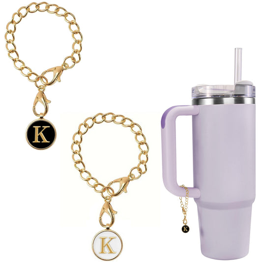 JEBEALUO 2Pcs Letter Charm Accessories for Stanley Cup, Handle Charm for Stanley Tumbler, Stanley Cup Accessories 40 Oz