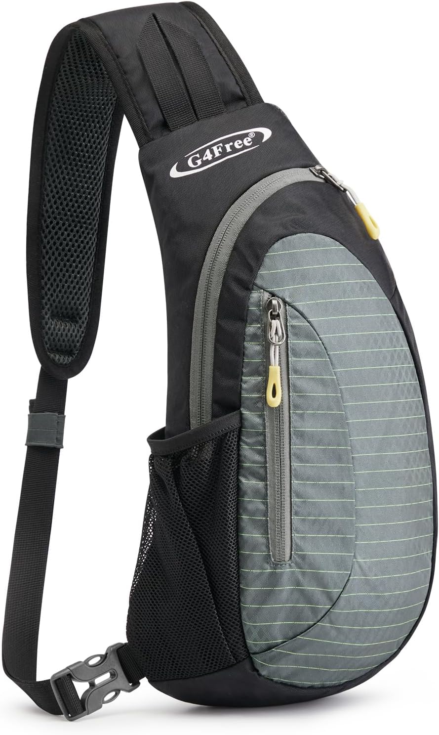 G4Free Sling Bag for Men Women, Small Crossbody Backpack Lightweight Chest Shoulder Bags for Travel, Outdoor and Sports (Black)