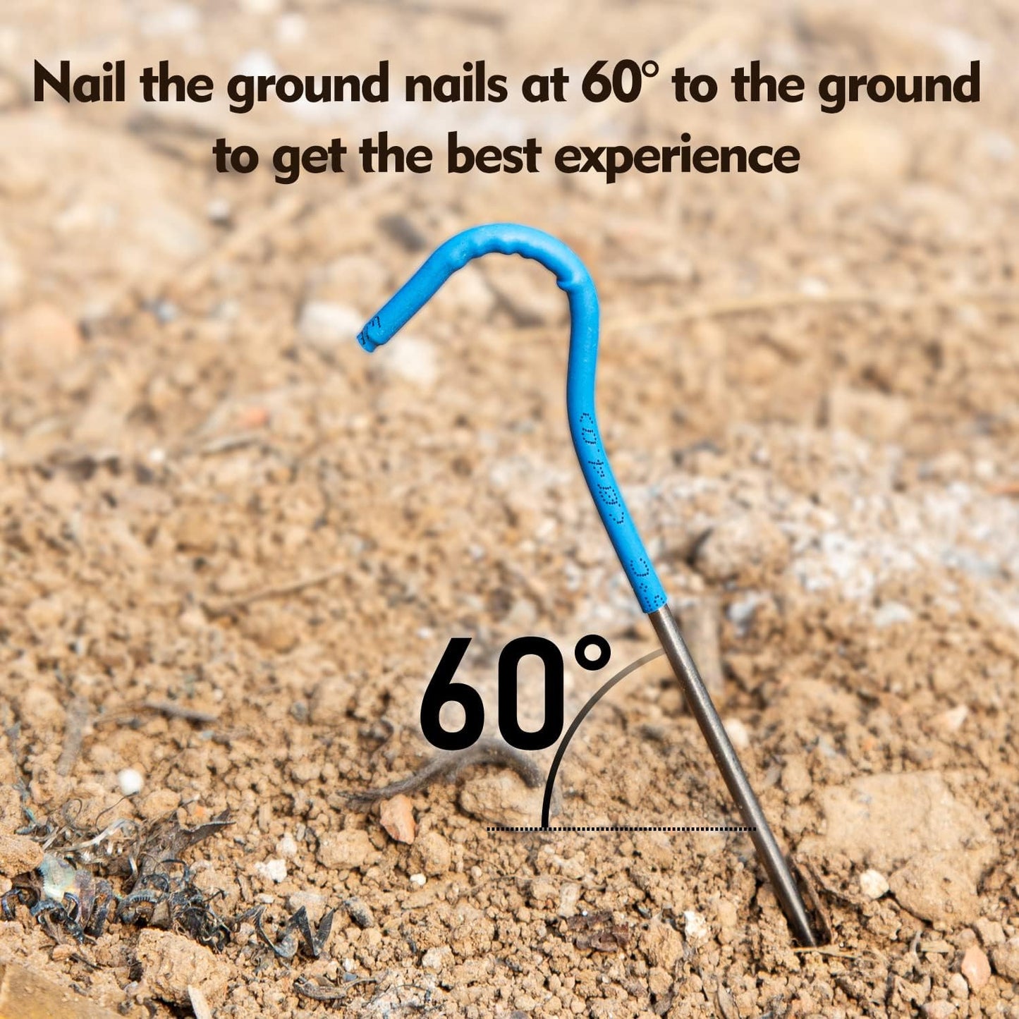 TITO Titanium Shepherd's Hook Tent Stakes Tent pegs Nail pegs Dia 3.0mm and Length 165mm only 6.1G.(Pack of 6) (Silver)