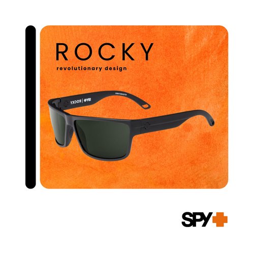 Spy Rocky 673248374864 62MM Matte Black/Happy Gray Green Polarized Cylindrical Shield Sunglasses for Men +BUNDLE with ACCESSORY EYEWEAR KIT