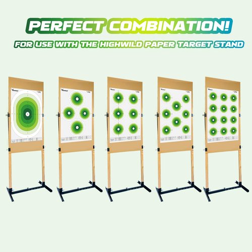 Highwild 23X35 Inch Bullseye Paper Target for Shooting Range Training - 5 Unique Patterns, Suitable for Pistols, Rifles, Airguns - Practice and Improve Your Aim (20 Pack)