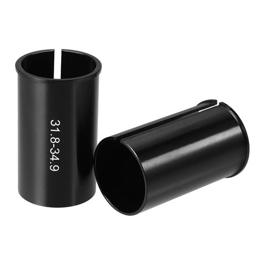 X AUTOHAUX 2 Pcs 31.8mm to 34.9mm Bicycle Bike Seat Post Tube Adapter Seatpost Reducing Sleeve Adapter Aluminium Alloy Black