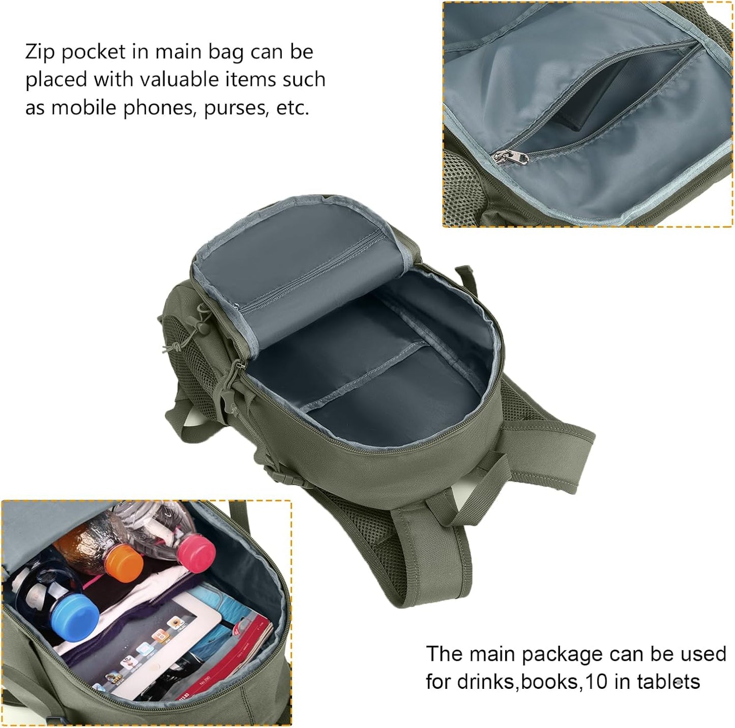 ArcEnCiel 10L/20L Mini X-Small Tactical Backpack MOLLE Daypack Gear Pack Camping Bag with Patch