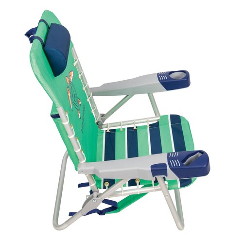 Life is Good 4-Position Lace-up Backpack Beach Chair with Pillow, Cup and Phone Holder, Spearmint Green
