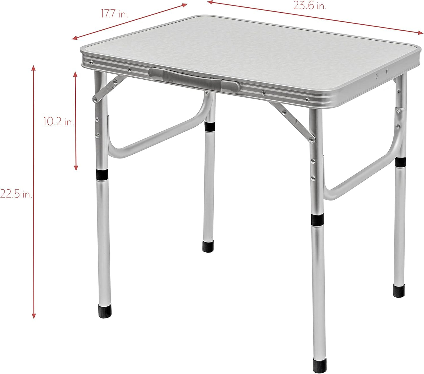Aluminum Portable Folding Camp Table With Carry Handle - By Trademark Innovations, White