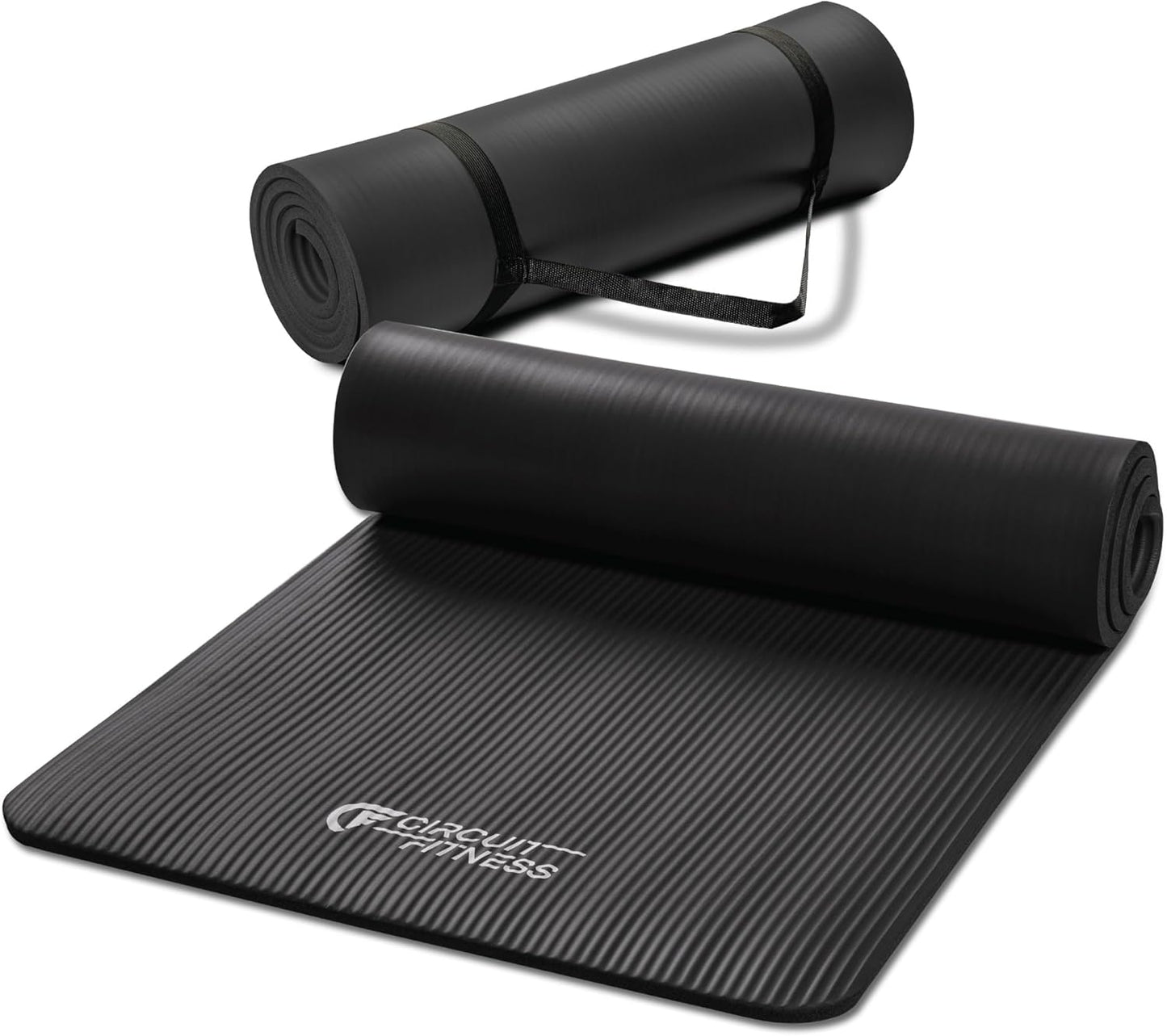 Circuit Fitness by Marcy Non-Slip Multi-Purpose Exercise Yoga Mats with Carrying Strap Multi-Thickness, Multi-Color Options