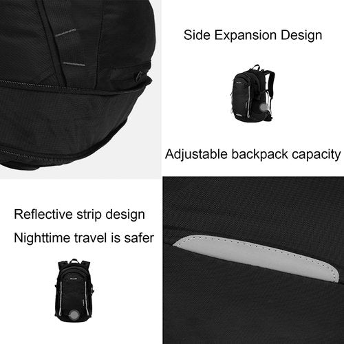 YSUJUAN 30L Hiking Daypack Waterproof Backpack for Women & Men Hiking Camping Outdoor Travel Day Backpack Pack with Rain Cove,Grey