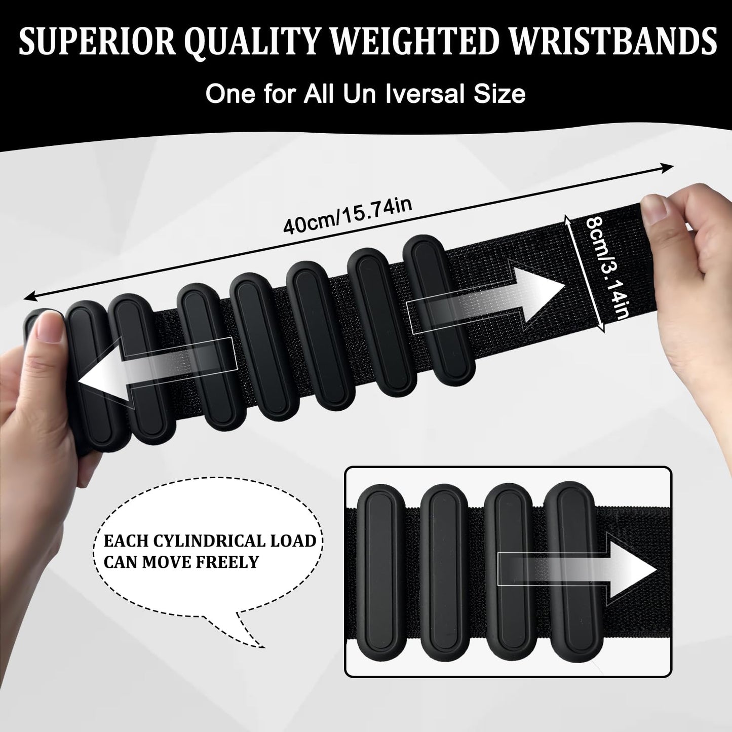 Adjustable Ankle Weights Set of 2 (1Lb Each) for Women Men Kids Wrist Ankle Weights Increase Training Intensity Wrist Weights Increase Training Intensity for Yoga, Pilates, Aerobics, Swimming, Hiking (black)