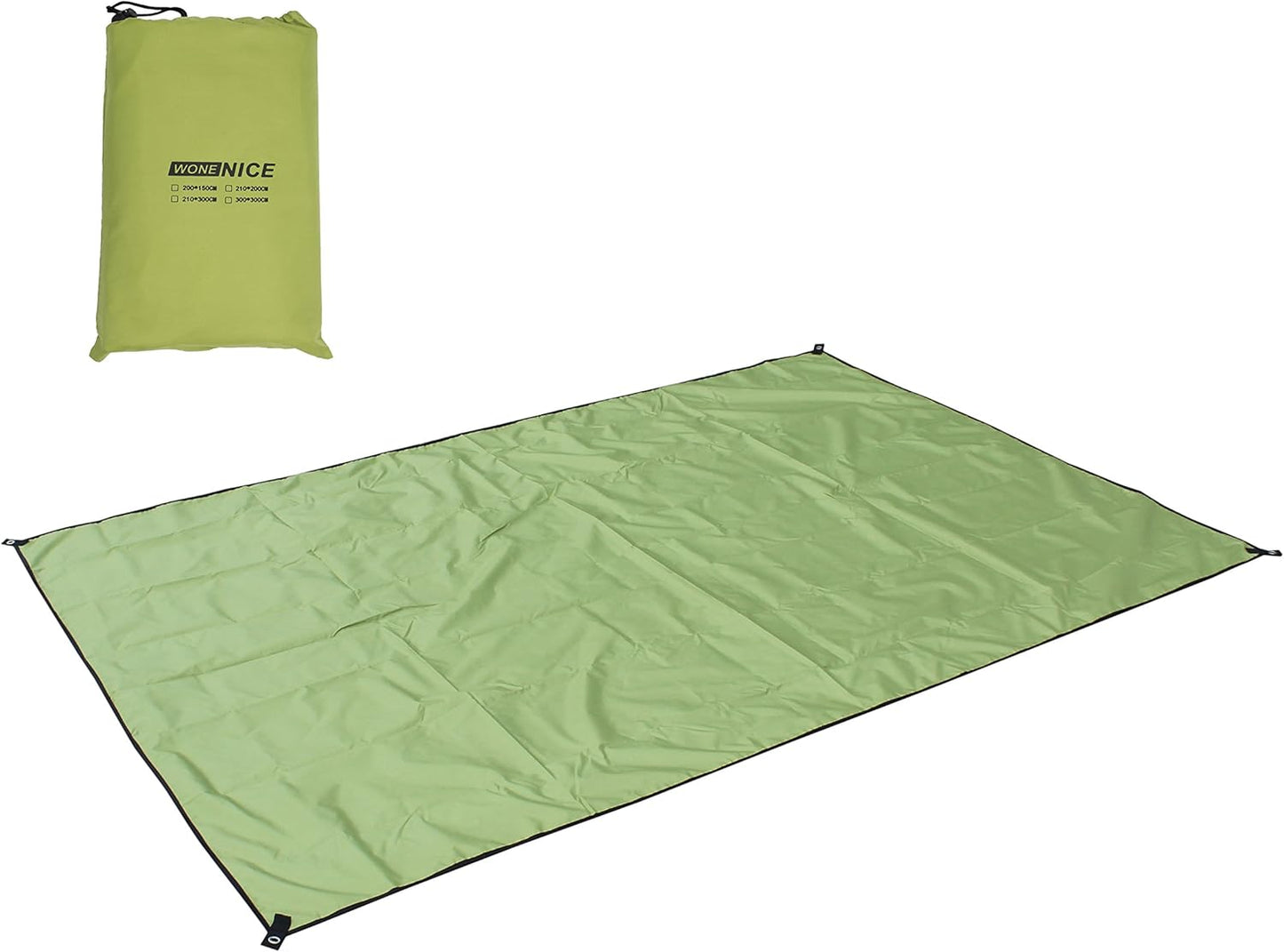 WoneNice 10x10 FT Waterproof Camping Tarp, Lightweight UV Protection Camping Cover for Tents, Beach, Picnics, Car and Adventure, Army Green