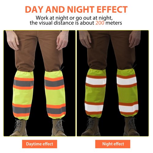 AYKRM Yellow High Vis Reflective unisex-adult work leg gaiters