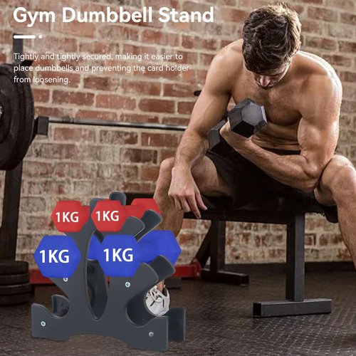 Dumbbell Rack（Without Weight）, 3 Tier 23x22.5x8.5cm Dumbbell Rack PP Triangular Rack Stand Multilevel Weight Holder Storage Accessories for Home Gym Exercise