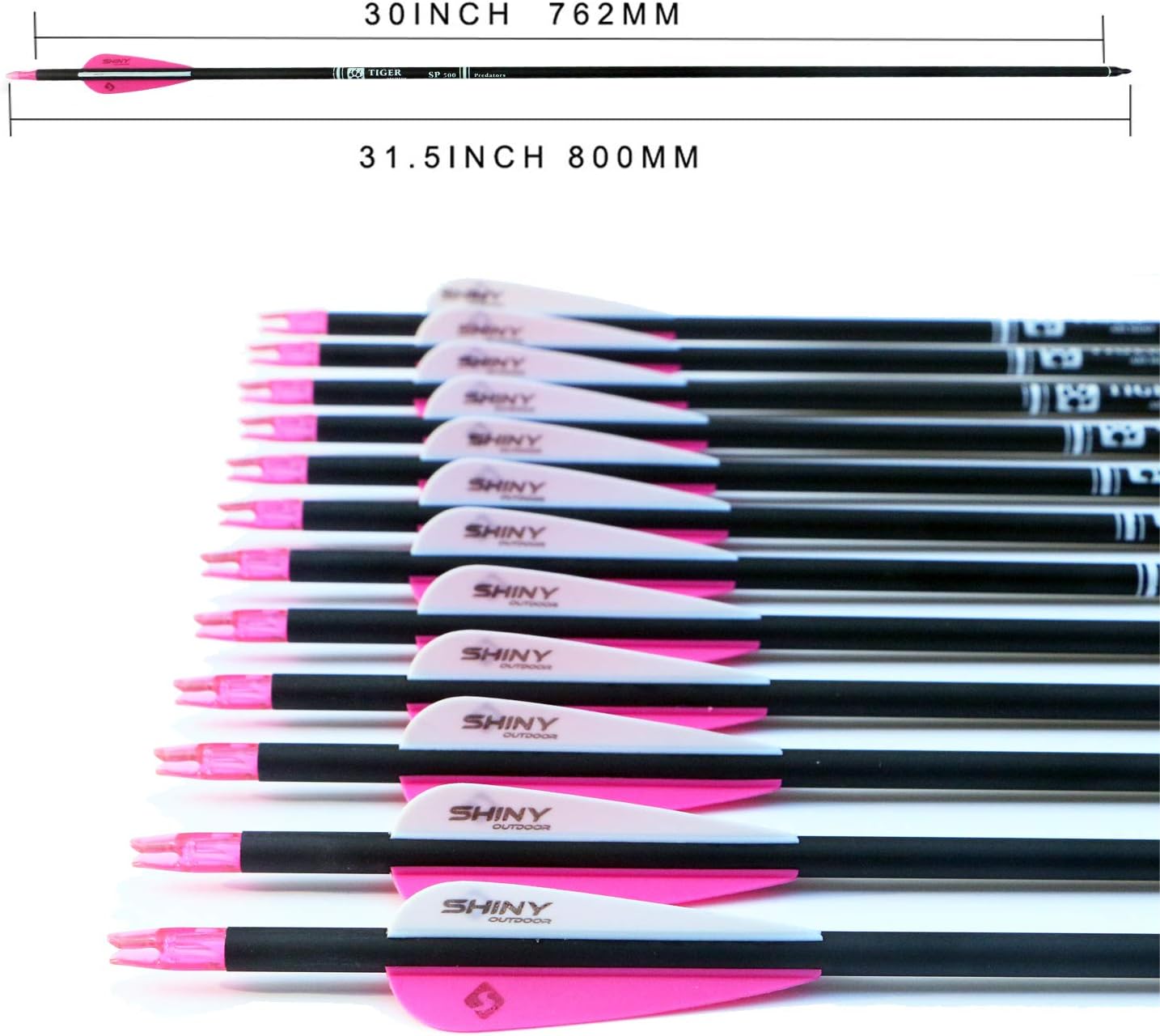 30Inch Carbon Arrow Practice Hunting Arrows with Removable Tips for Compound & Recurve Bow(Pack of 12)