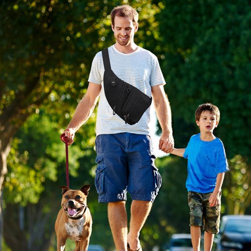 Midufrry Sling Bag Anti-Thief Crossbody Bag Men Women Chest Shoulder Bag Slim Personal Pocket Bag for Hiking Travel Daypack Backpack (Black)