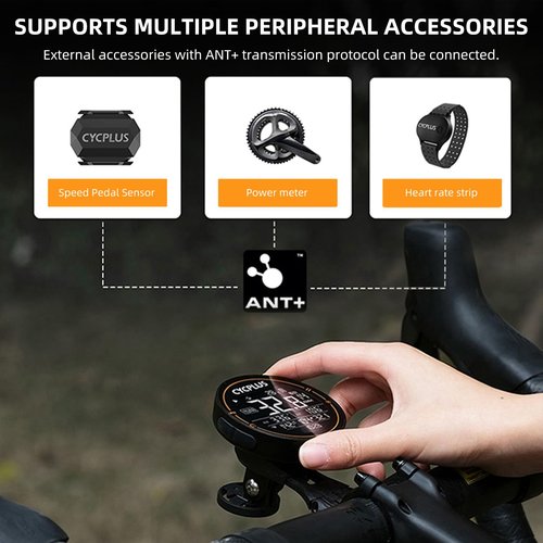 ROCKBROS Bike Computer Wireless GPS Accurate Bike Speedometer with Bluetooth Mini Cycling Computer IPX6 Waterproof ANT+ Bicycle Odometer with Automatic Backlight 2.5" LCD Screen and Larger Battery