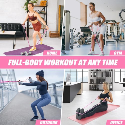 Resistance Bands, Ankle Bands for Working Out, Exercise Bands with Handles for Home Gym, Workout Equipment for Training Bands with Door Anchor, Legs Ankle Straps, Shape Body