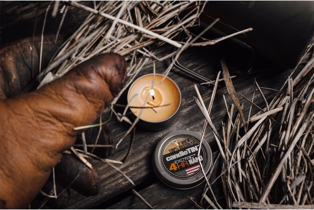 Exotac Nano Emergency Beeswax Tealight Candles - Pack of 3 for Survival Kits
