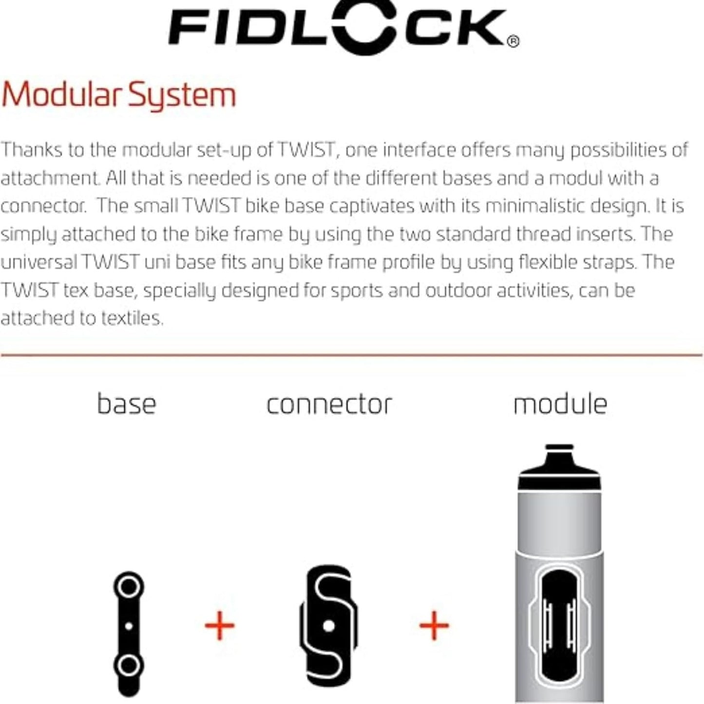 FIDLOCK Twist Replacement Bottle 450ml/15oz | Includes Twist Bottle Only (Twist Base Not Included) | Smoke