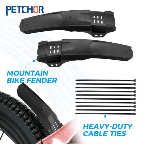 PETCHOR 2 PCS Universal Mountain Bike Fender, MTB Bicycle Mudguard, Front and Rear Fenders Mud Guard, 11.4" Length 3.5" Width