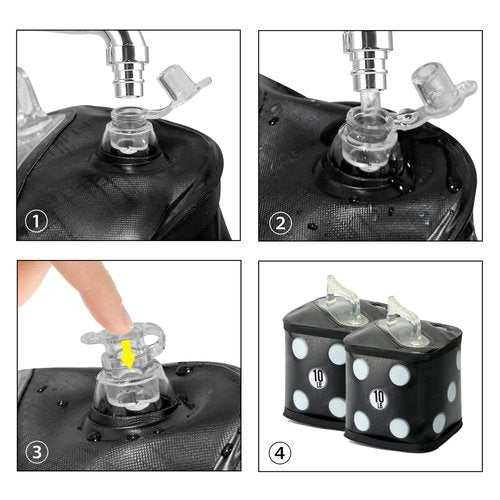 DEIRIS Travel Dumbbells, Water Filled Dumbbells Set, Fitness Exercise Dice KETTLEBELL 20 Lbs/Pair, Portable Fitness Equipment, Fun for Strength Training, Core Training
