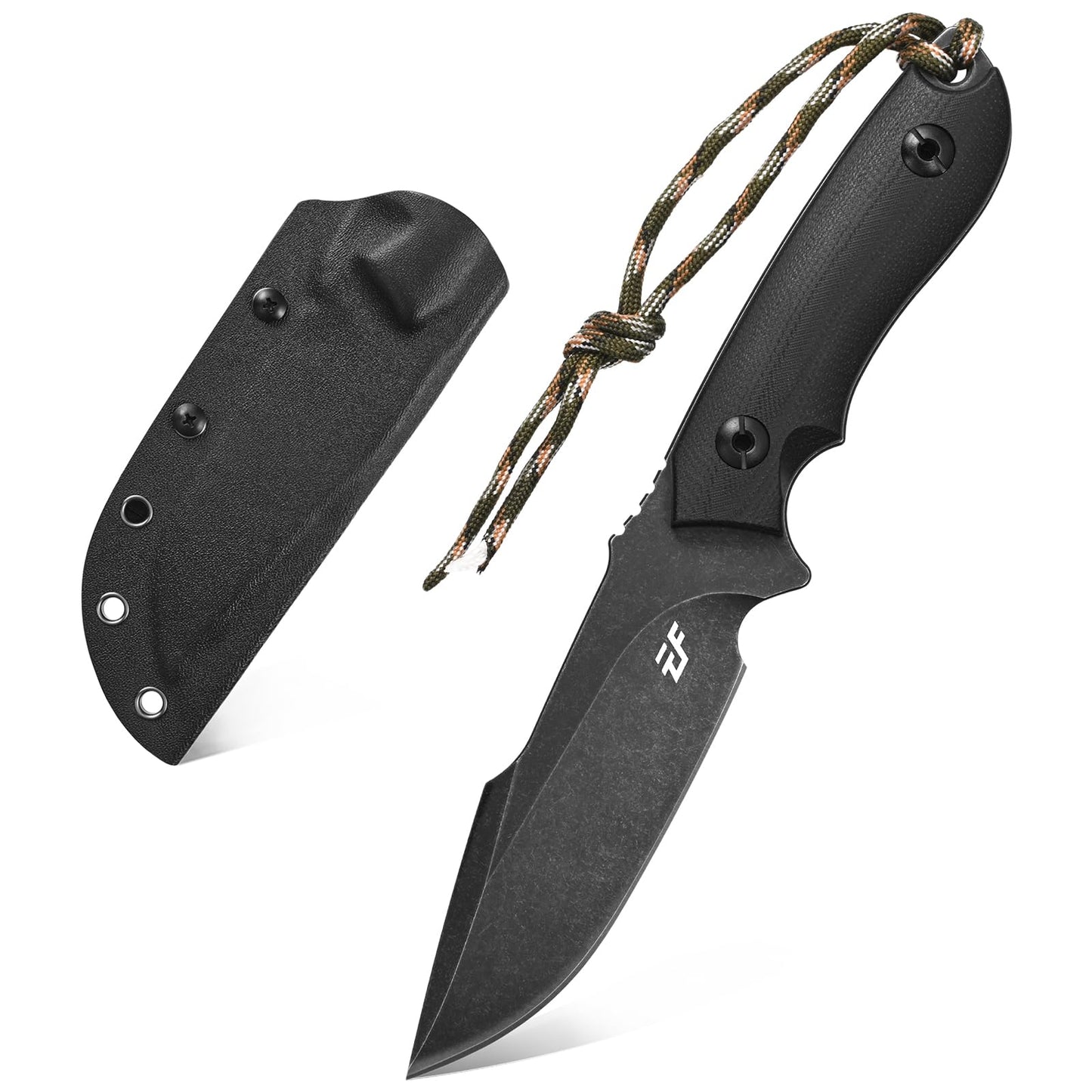 Eafengrow EF130 Fixed Blade Knife, DC53 Steel Blade,G10 Handle Full Tang Portable EDC Fixed Knifes Straight Knife for Working Camping Hunting Field Adventure(Black)