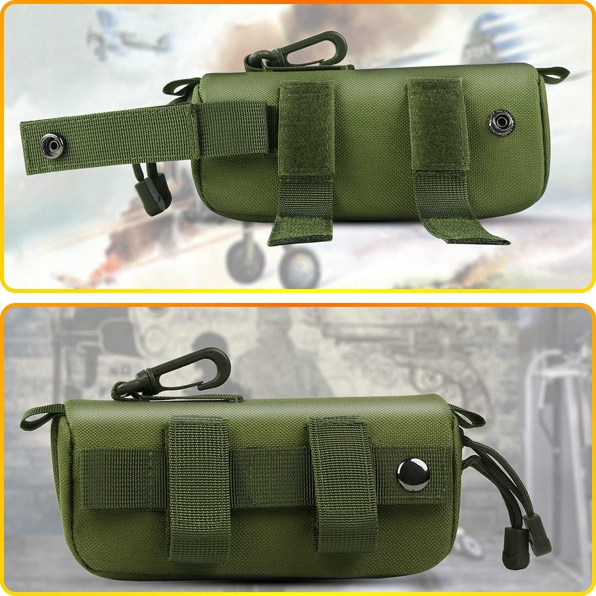 IronSeals Extra Large Tactical Molle Sunglasses Case Anti-Shock Semi-hard Clamshell Glasses Case, X-Large
