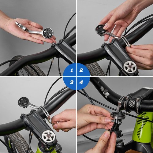 corki Cycles Titanium Extend Bike Out Front Combo Computer Mount Adapter for Garmin (Titanium - Front Mount)