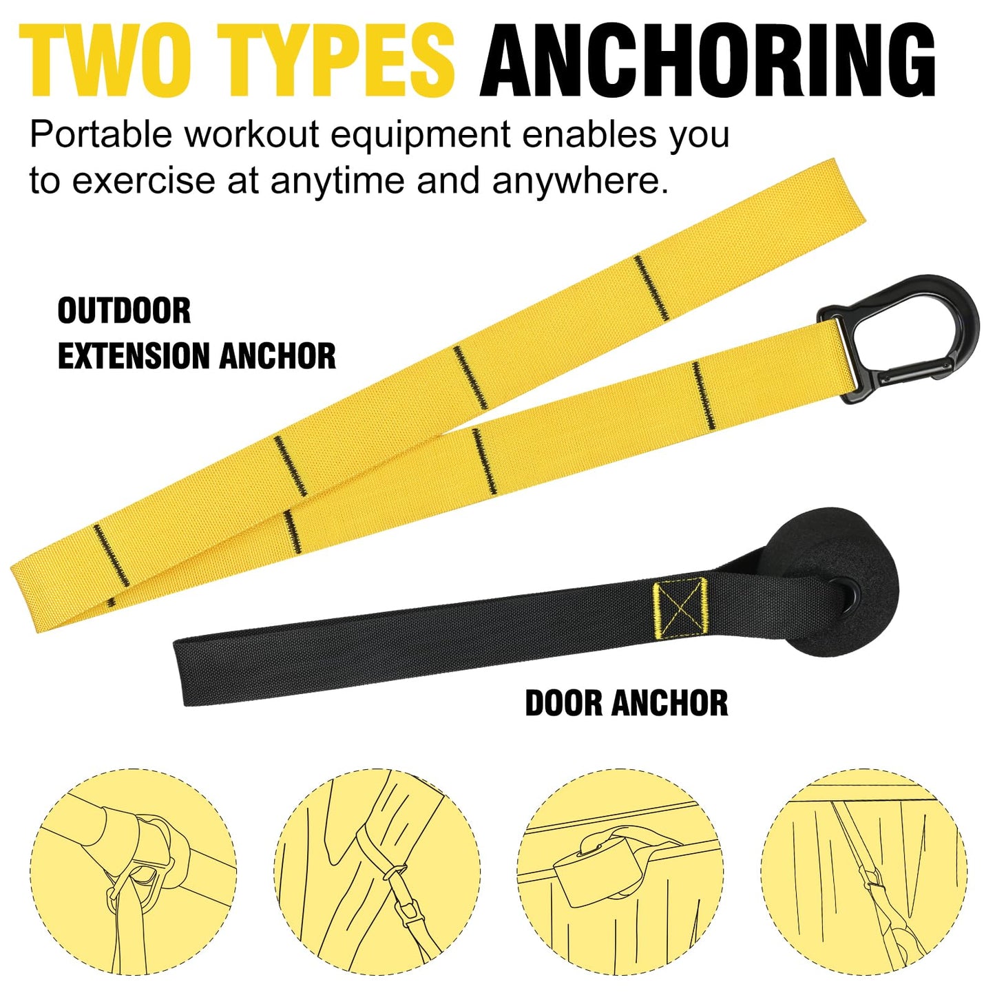 Home Resistance Training Kit - Bodyweight Resistance Bands with Handles, Door Anchor, Fitness Straps for Full-Body Workout, Heavy Duty Exercise Bands for Home Gym