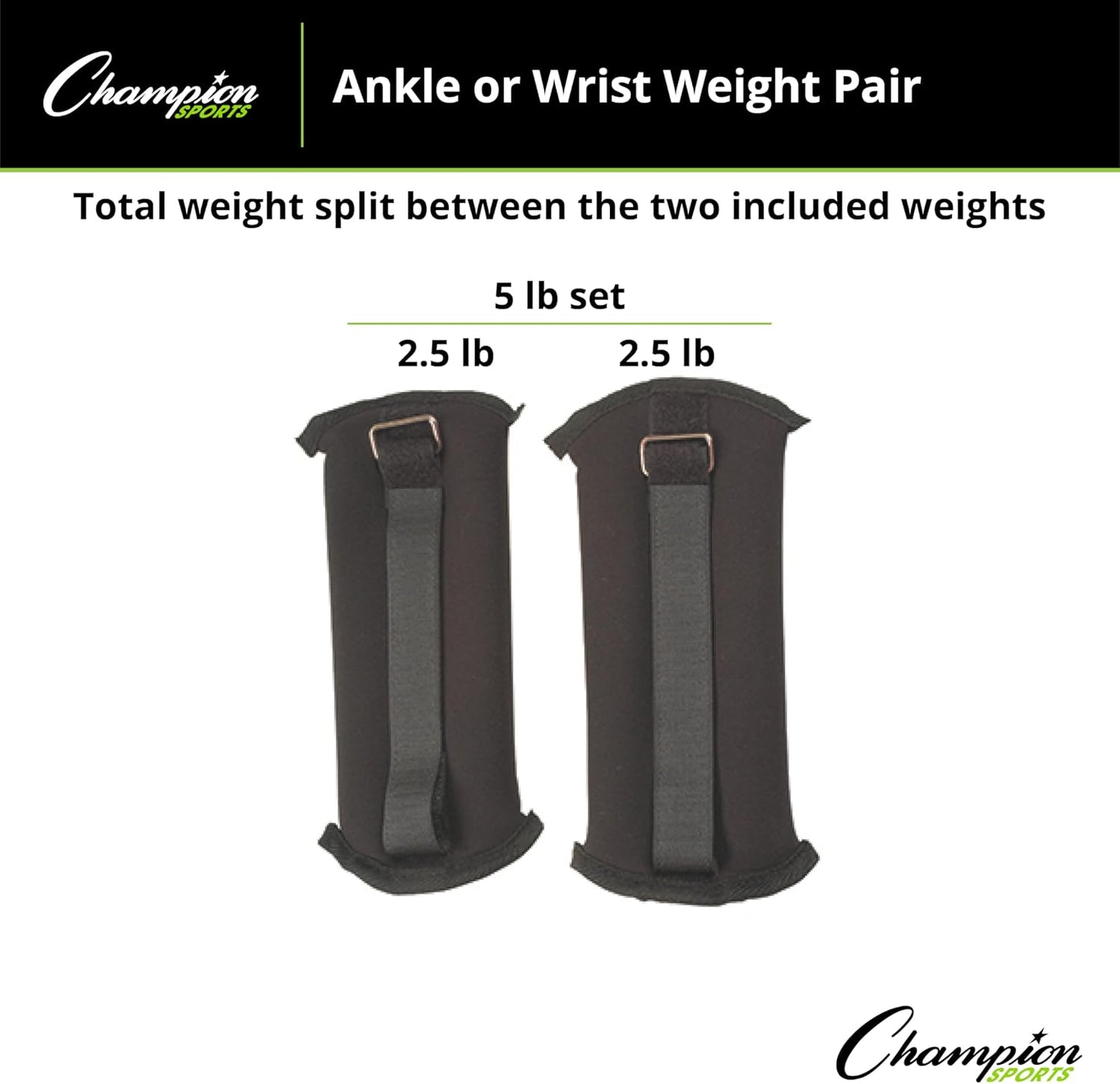 Champion Sports Soft Adjustable Ankle and Wrist Weights