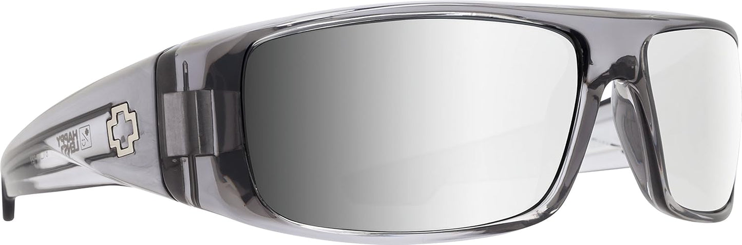 Spy Optic Logan 670939204352 Wrap Sunglasses, 60 mm (Clear Smoke/Happy Gray/Green/Silver Mirror)