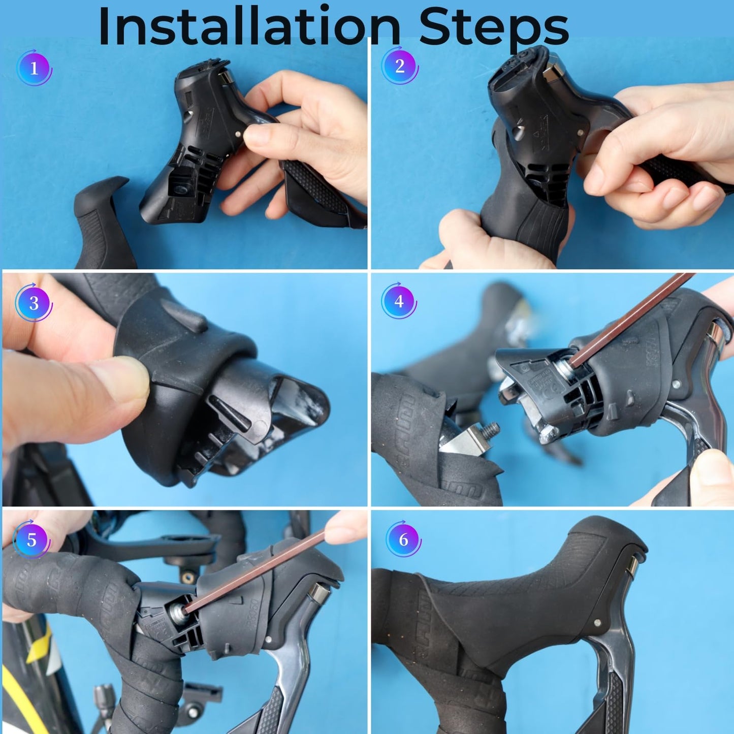 NELboNs STI Lever Hoods Compatible with Ultegra ST-R8050,Silicone Bike Grips Lever Hoods for ST-R8050,Pair of Bicycle Brake Grips Protective Cover,Black