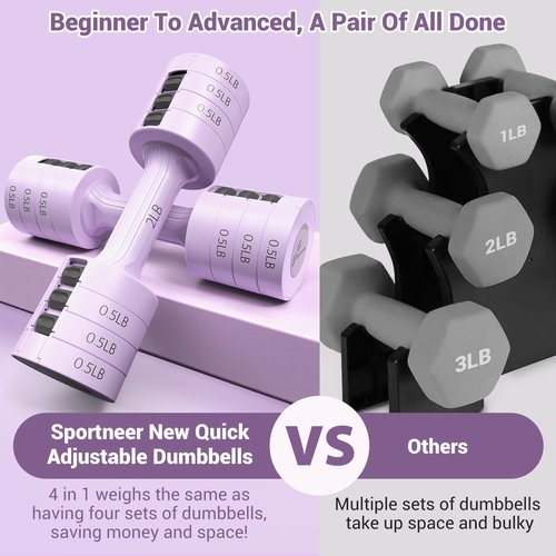 Sportneer Adjustable Ankle Weights with Dumbbells Set