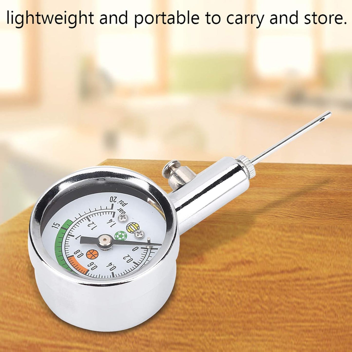 Dioche Ball Pressure Gauge, Mini Utility Air Pressure Barometer Tool for Basketball Football Volleyball