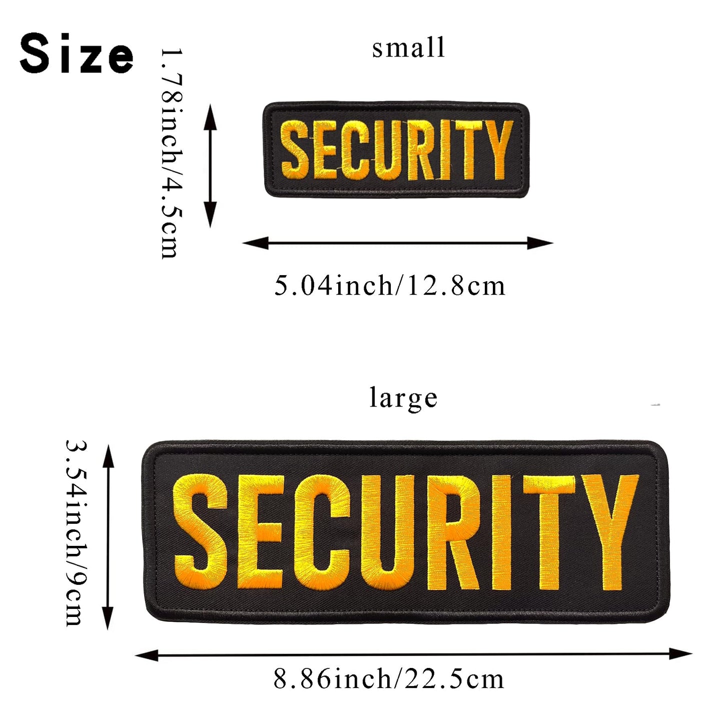 Guokuai Yellow Security Embroidered Military Tactical Patches with Hook and Loop, for Officer Guard Uniforms Vest, Jacket, Carrier, Hat
