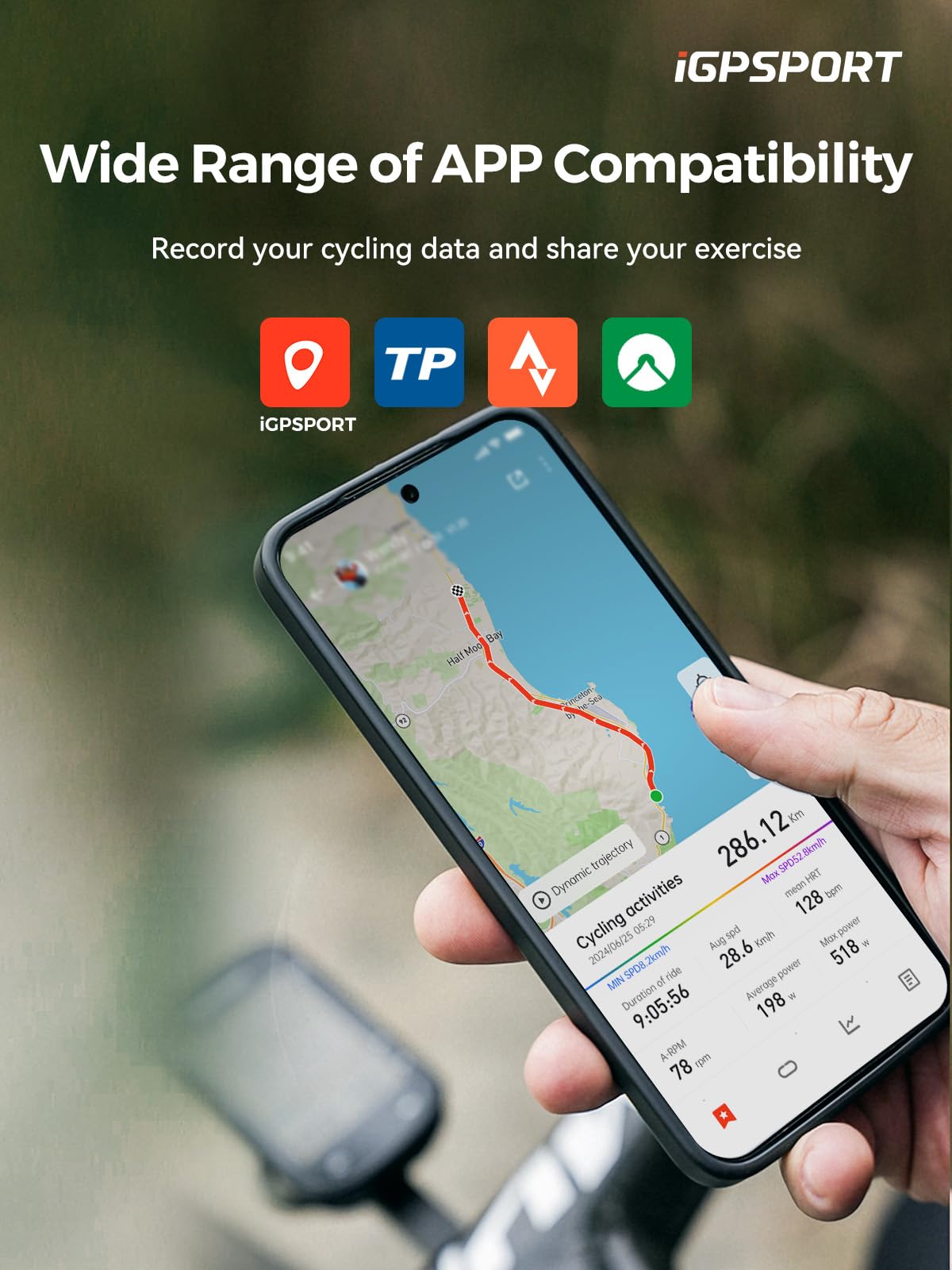 iGPSPORT BSC200S GPS Bike Computer, Wireless Route Navigation 2.4'' Screen Bluetooth ANT+ Cycle Computer IPX7 Waterproof (BSC200S)
