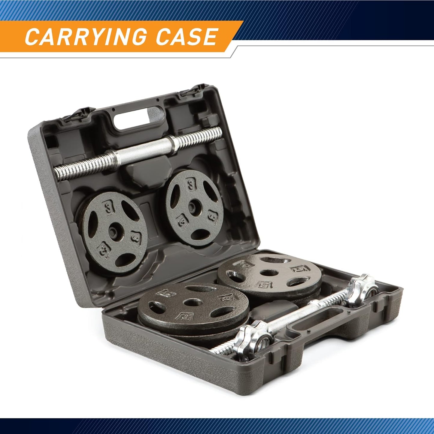 Adjustable 40 lbs Dumbbell Set with Collars for Home Gym - Strength Training & Bodybuilding