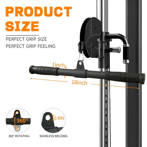 Berufexp Straight Bar, Pull Down Bar 360 Rotating, Lat Pulldown Attachments Cable Attachments For Gym Cable Machine Attachment, Tricep Press Down Curl Bar, Strength Training Cable Attachments
