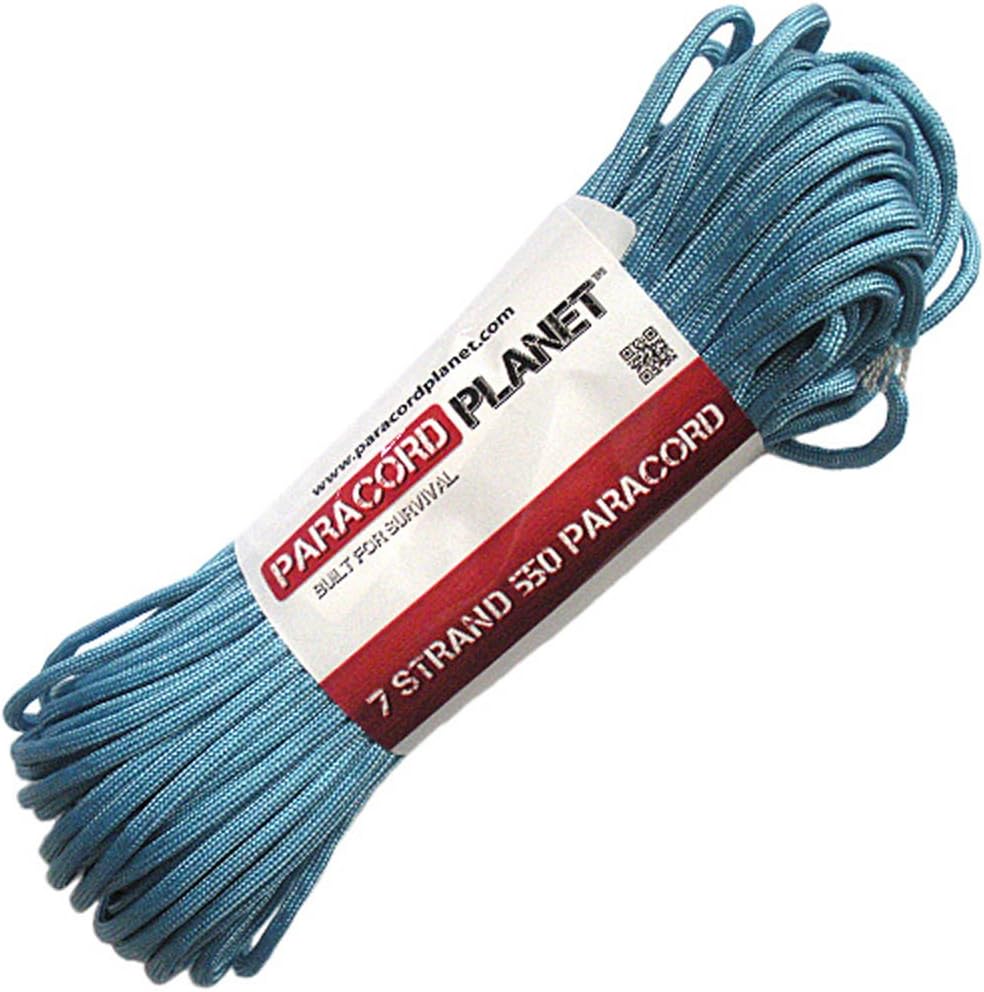 Paracord Planet 550 lb, 50' Foot Hank, Parachute Cord. Also Known as Paracord Rope, Parachute Rope, Utility Cord, Tactical Cord, and Military Cord. USA Made to Provide Durability and Strength.
