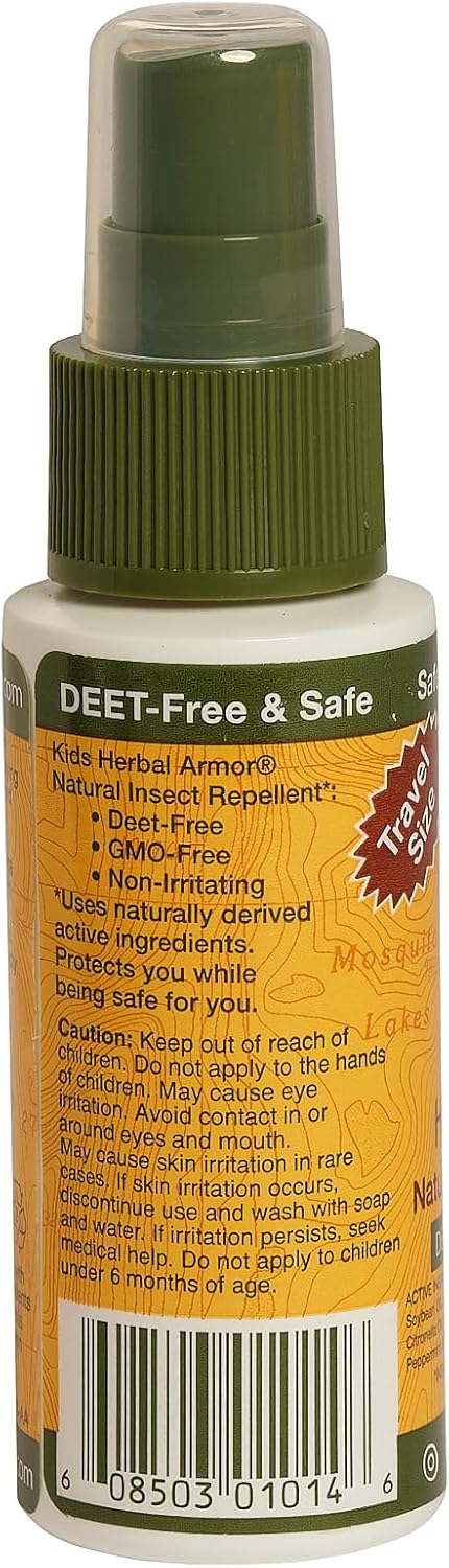 Kids Herbal Armor DEET-Free Pump Spray 4oz. Insect Repellent, Plant-Based and All-Natural Bug Repellent, Safe for Family and Pets, Mosquito and Bug Protection