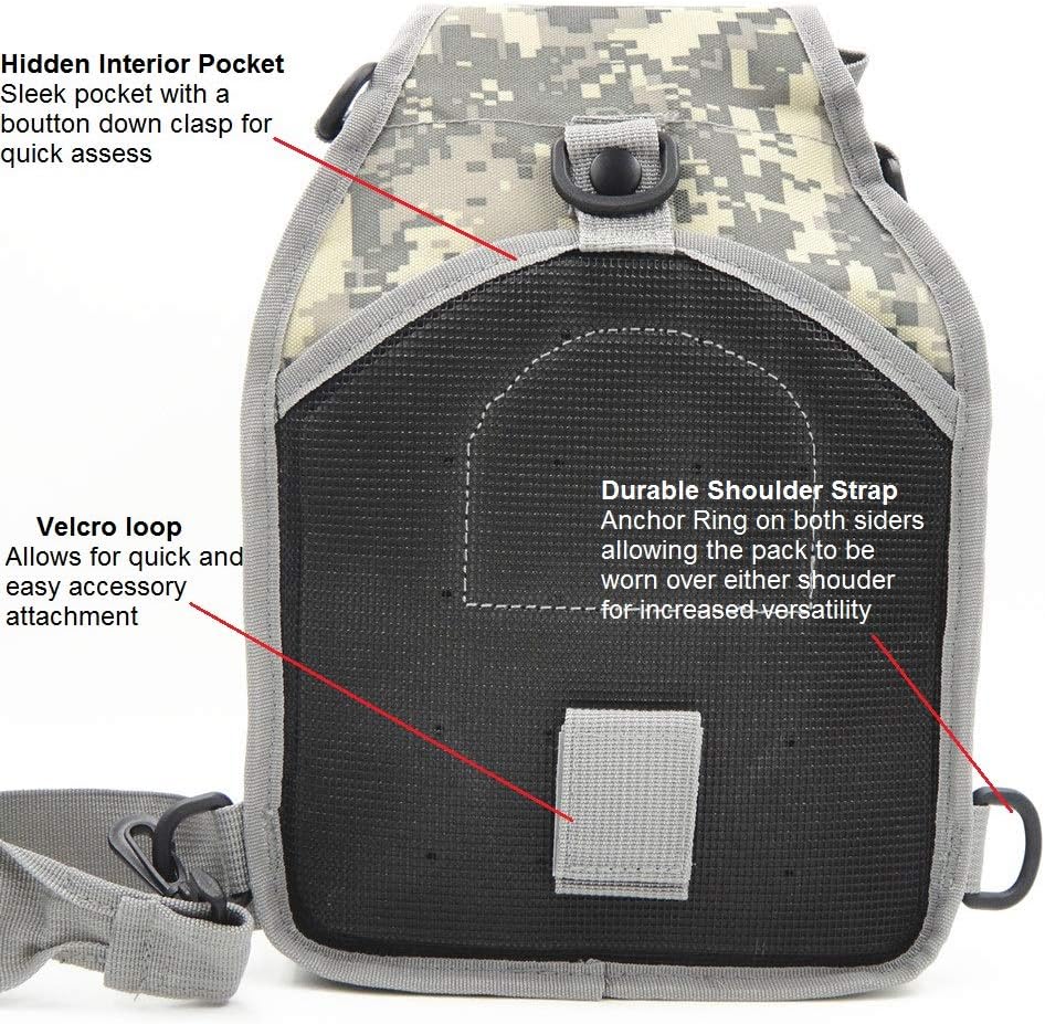 Military Tactical Sling Backpack for Outdoor Sports - FAMI Everyday Carry Bag (Black)