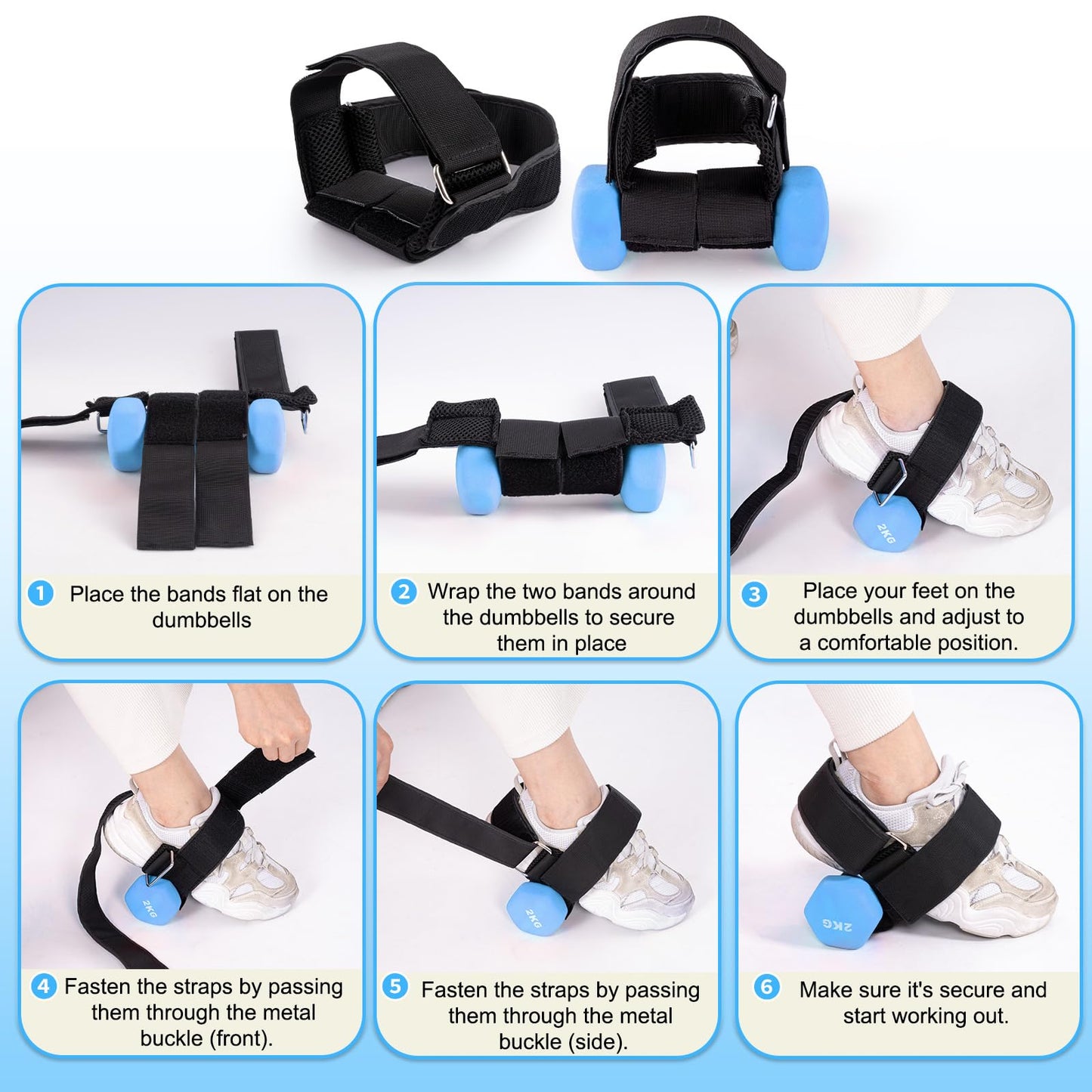 HOMEE Dumbbell Foot Attachment 2PCS,Adjustable Ankle Weights,Monkey Feet Dumbbell Holder,Tibialis Trainer,Ankle Straps for Weight Lifting,Home Gym Equipment for Leg Extensions for Men and Women