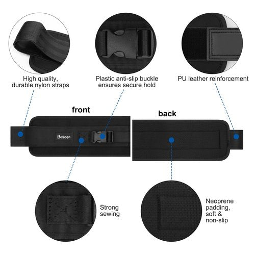 Bosaen Hip Thrust Belt, Hip Thrust Belt for Dumbbells Heavy, Booty Belt with 6.5mm Thick Non-slip Padding & Stronger Load-Bearing, Hip Thrust Band for Gym or Home Workouts, Dumbbells, Kettlebells, Plates