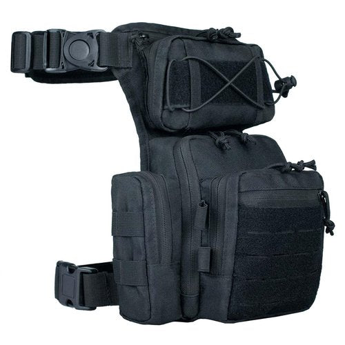 ROGJUK Tactical Drop Leg Bag For Men, Black Crossbody bag Backpack Thigh Pouch Military Hunting Outdoor Sling Bags Motorcycle Tool Work Waist Leg Pouch Bags Women Fanny Pack