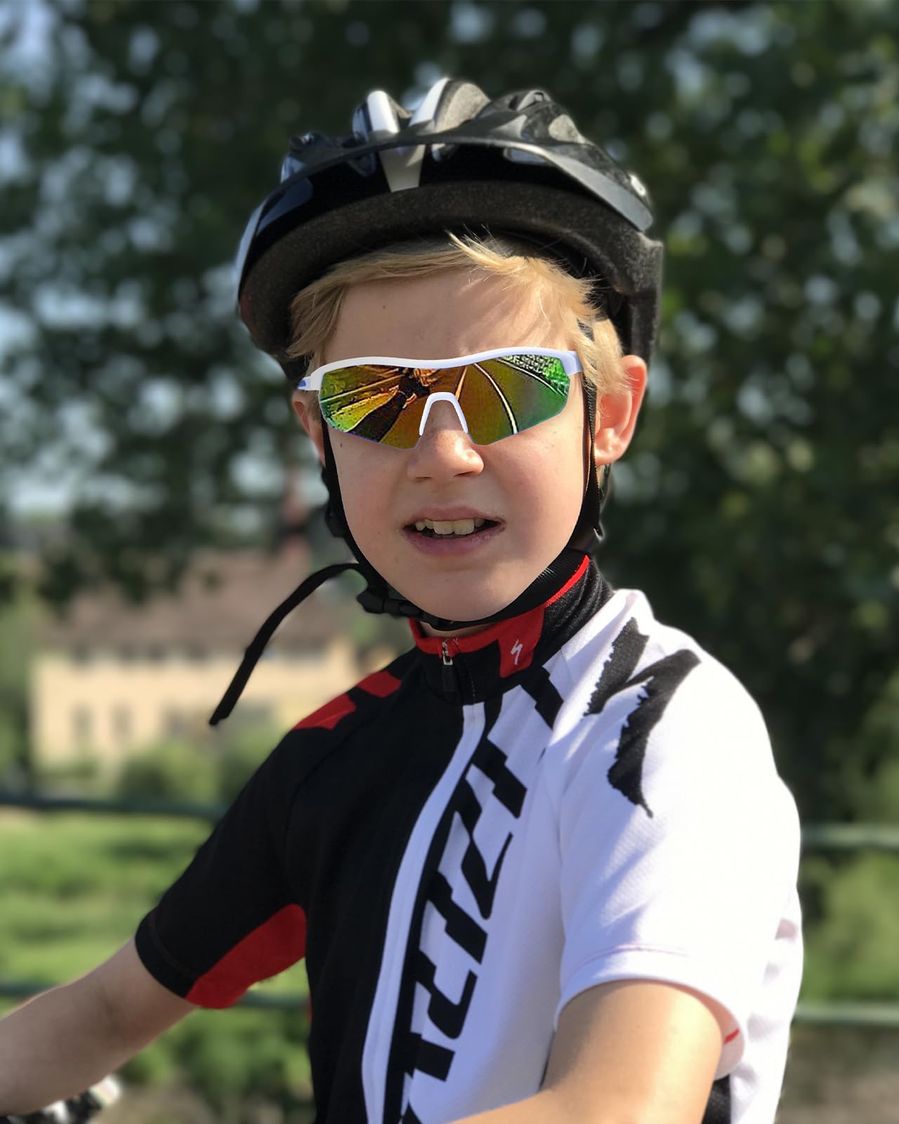 FIMOSON Kids Sunglasses Youth Baseball Sunglasses Polarized Sports Cycling Shades for Boys Girls Lightweight Frame UV400 Protection