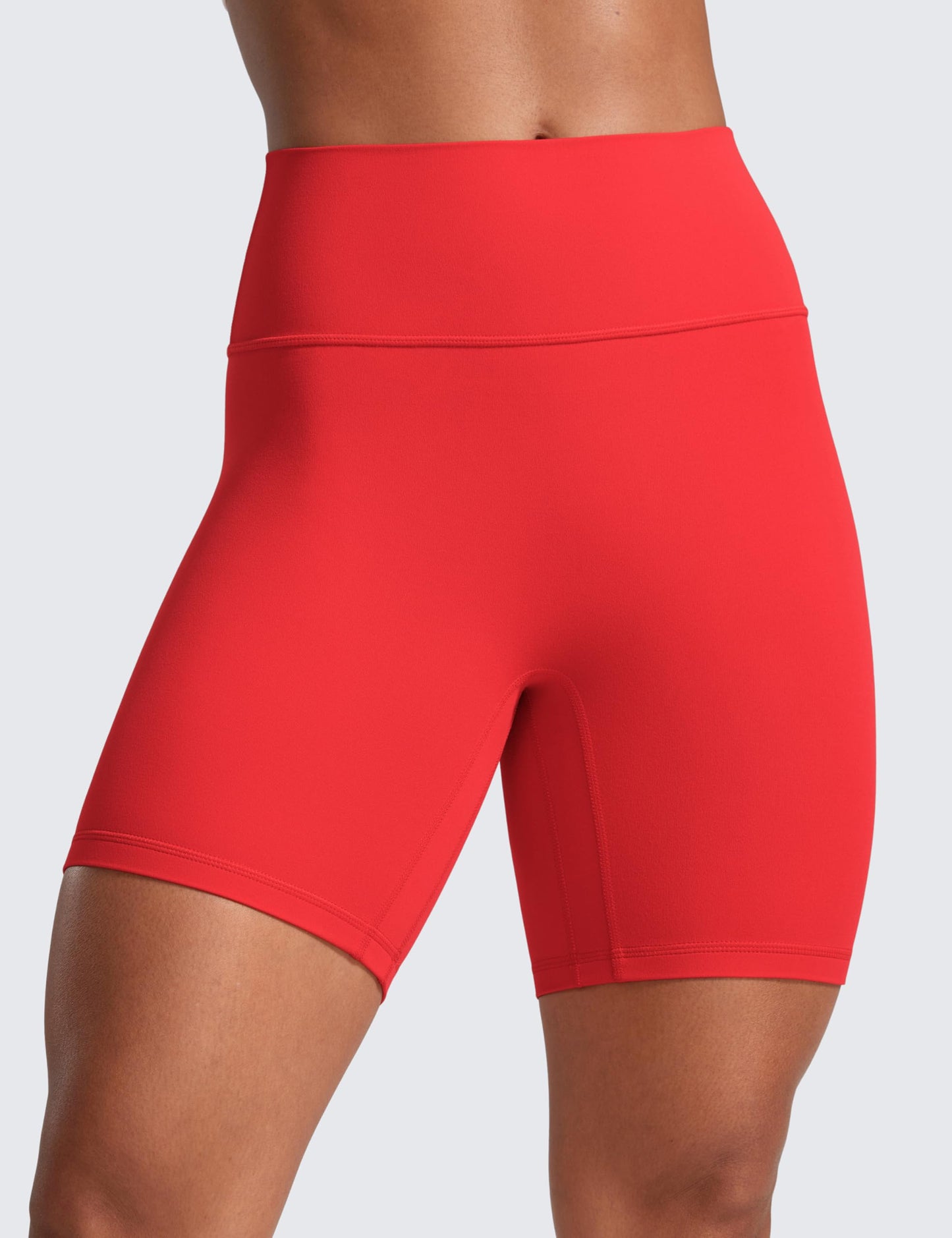 CRZ YOGA Secretsculpt Butterlift Biker Shorts 6"- No Front Seam High Waist Womens Workout Gym Booty Scrunch Butt Deep Red Small