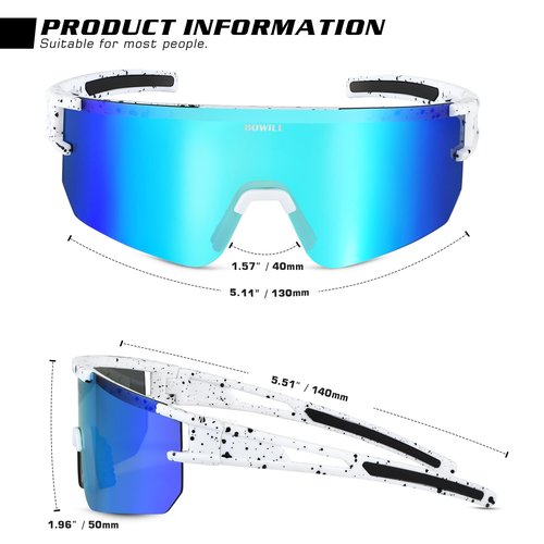BOWILL Youth Polarized Sunglasses - Sports Eyewear with UV 400 Protection for Boys' & Girls' Baseball, Driving, Fishing, Golf & Running