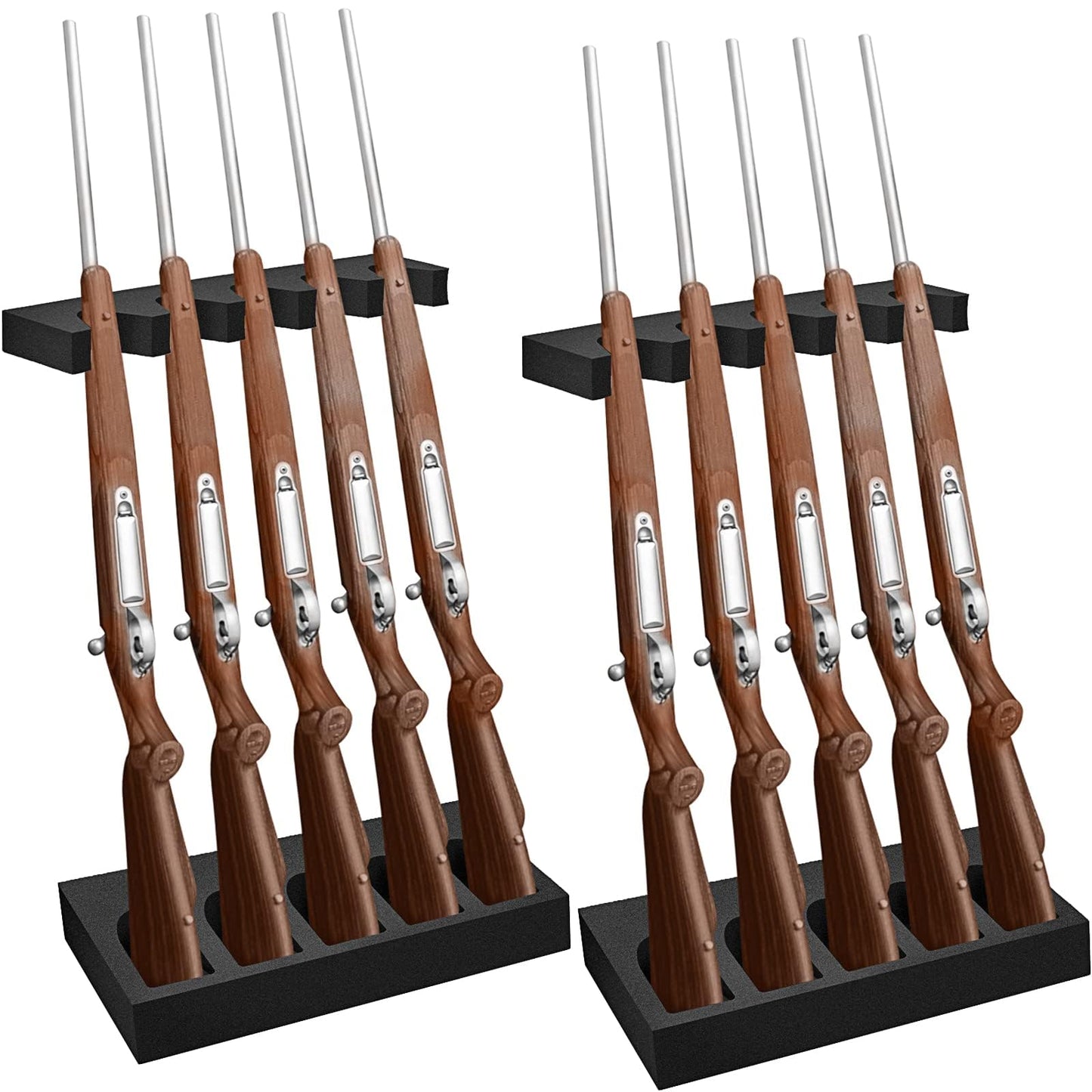 Geelin 2 Set Foam Gun Rack Gun Safe Accessory Universal Gun Safe Organizer with Magnetic Strip and Holder for Butt Stocks Shotgun Rifle Rack Rifle Rest Holder for Metal Gun Storage Gun Cabinet Gifts