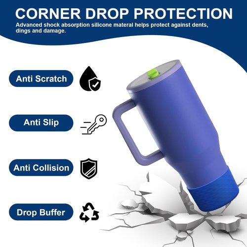yoelike 2 PCS Silicone Boot for Hydrojug Traveler 40 oz Tumbler, Anti-Slip Protective Sleeve for Hydrojug Stainless Steel Tumbler, Bottom Bumper Cover Accessories, Dishwasher Safe, BPA Free